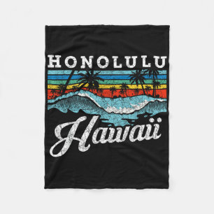 Cobertor De Velo Waves Beach Honolulu Hawaiai — Retro de Navegação