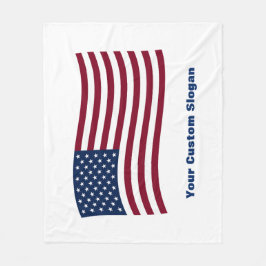 Cobertor De Velo Wavy American Flag (com seu slogan personalizado)