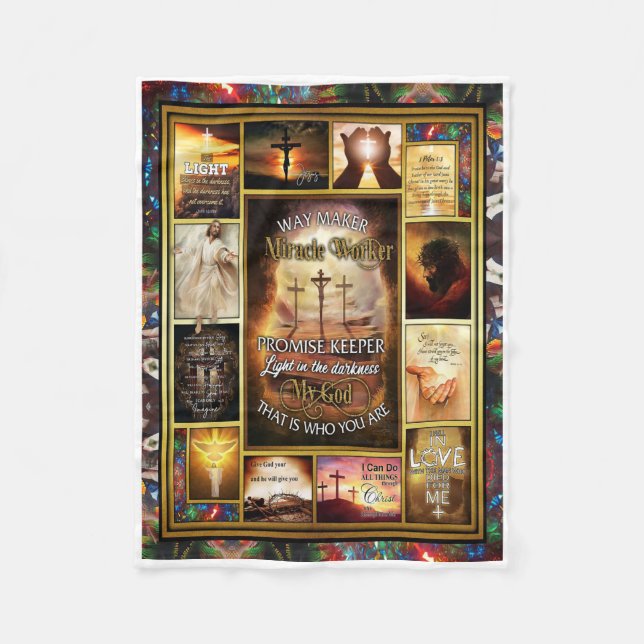Cobertor De Velo Way Maker Miracle Worker Meu Deus (Frente)