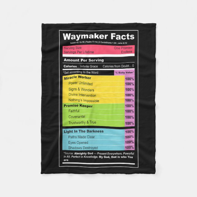 Cobertor De Velo Waymaker Facts Christian Tee _ Faith Nutrition Lab (Frente)
