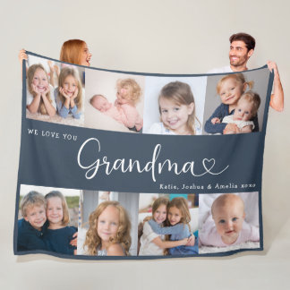 Cobertor De Velo We Love you Grandma Script 8 Photo Modern
