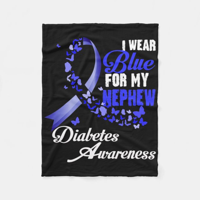 Cobertor De Velo Wear Blue For My Nephew T1d Diabetes Awareness Blu (Frente)