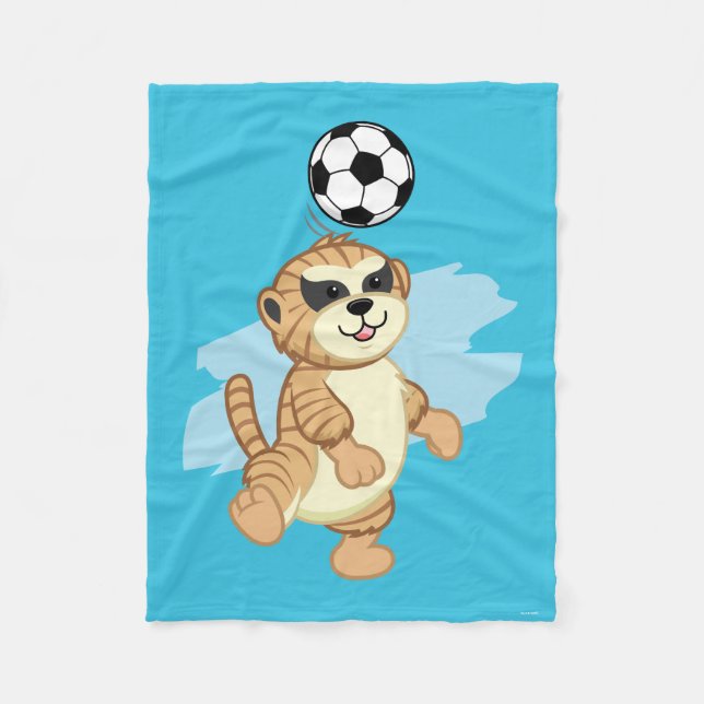 Cobertor De Velo Webkinz | Meerkat que joga o futebol (Frente)