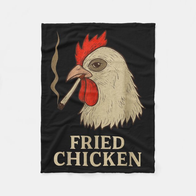 Cobertor De Velo Weed Meme Funny Fried Chicken Smoking  (Frente)