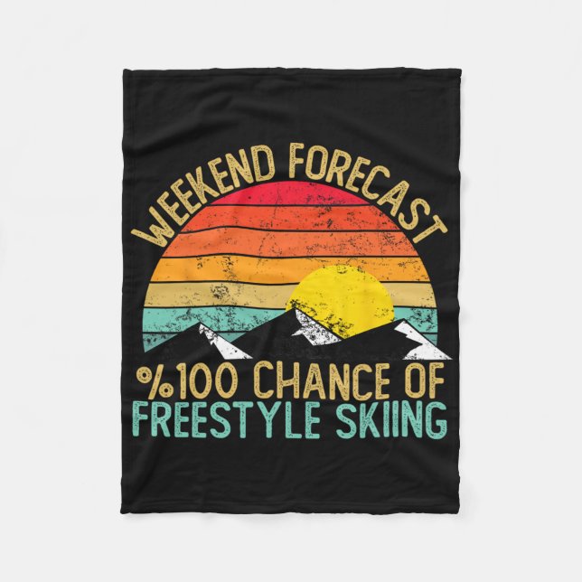 Cobertor De Velo Weekend Forecast Freestyle Skiing Shirts Funny Ret (Frente)