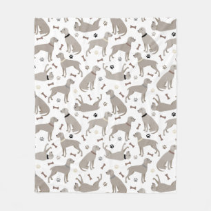 Cobertor De Velo Weimaraner Bones and Paws Fleece Blanket