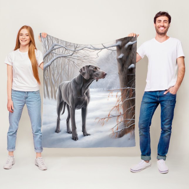 Cobertor De Velo Weimaraner Deixe-o nevar no Natal (In Situ)