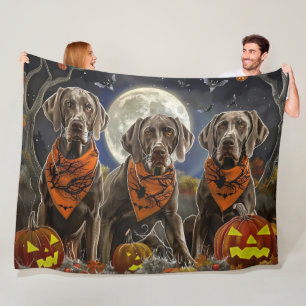 Cobertor De Velo Weimaraner Halloween Spooky