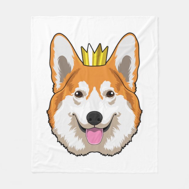 Cobertor De Velo Welsh Corgi com Coroa (Frente)