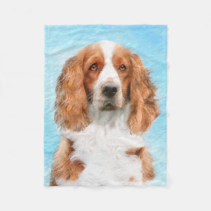 Cobertor De Velo Welsh Springer Spaniel Painting - Arte Original de