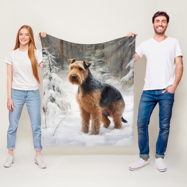 Cobertor De Velo Welsh Terrier Deixe-o nevar no Natal (In Situ)