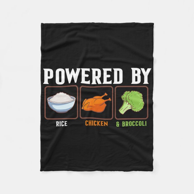 Cobertor De Velo Wered By Rice Chicken And Broccoli Funny New Year  (Frente)