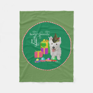 Cobertor De Velo West Highland White Terrier Christmas Elf