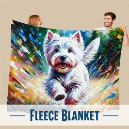 Cobertor De Velo West Highland White Terrier "Westie" Dog Portrait