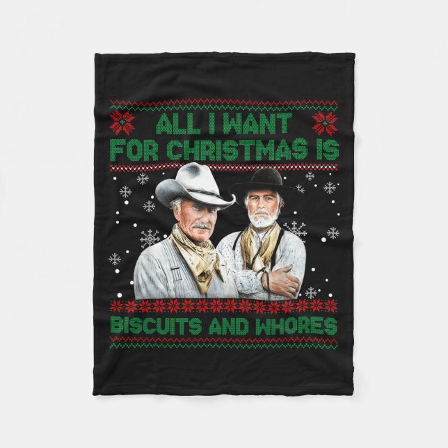 Cobertor De Velo Western Biscuits And S Christmas Quote  (Frente)