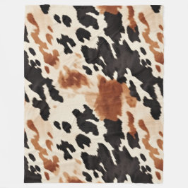 Cobertor De Velo Western Brown Cream Animal Cowhide