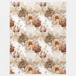 Cobertor De Velo Western Brown Cream Southwest Floral