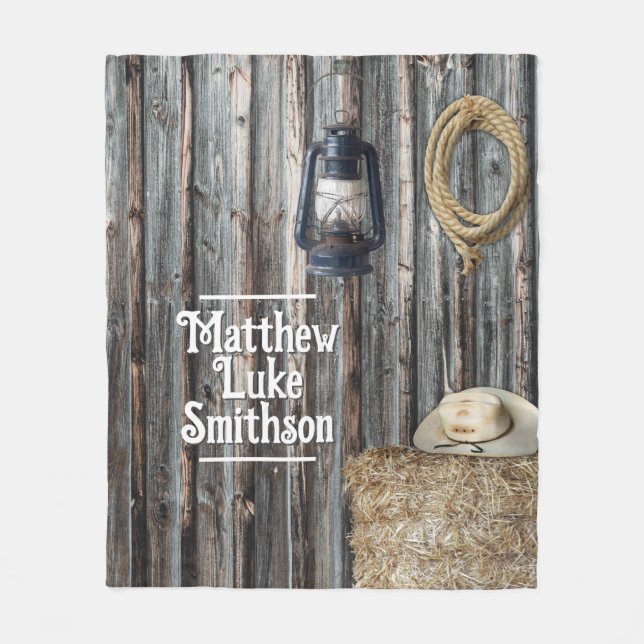 Cobertor De Velo Western Cowboy Barn (Frente)