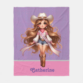 Cobertor De Velo Western Cowgirl Rodeo Princess 1 Personalizada