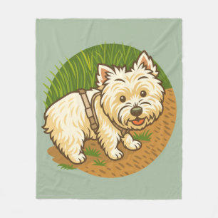 Cobertor De Velo Westie feliz na Trilha da Natureza