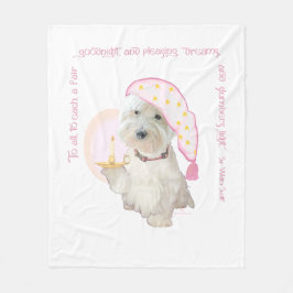 Cobertor De Velo Westie Rosa Boas Noites com Vela