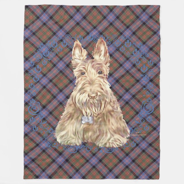 Cobertor De Velo Wheaten Scottie Tartan (Frente)