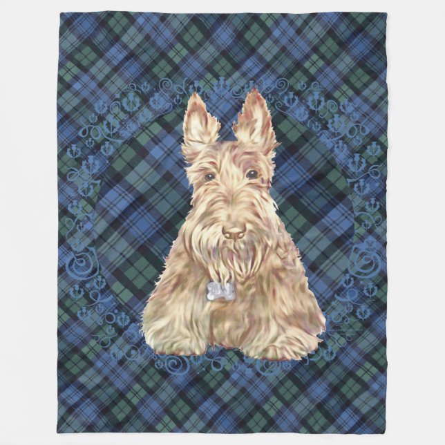 Cobertor De Velo Wheaten Scottie Tartan (Frente)