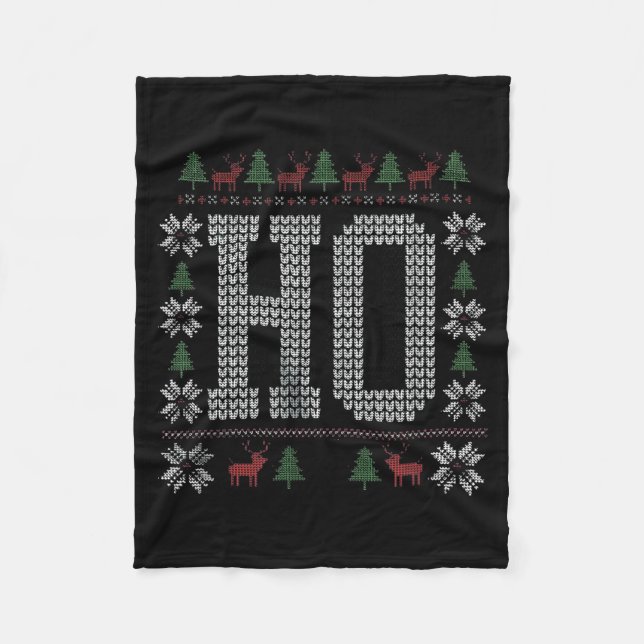 Cobertor De Velo Where My Ho's At Ho Matching Couple Christmas Ugly (Frente)