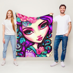 Cobertor De Velo Whimsic Girl Artística