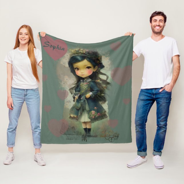 Cobertor De Velo Whimsic Kawaii Fairy Tale Girl (In Situ)