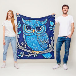 Cobertor De Velo Whimsical Chalk Owl