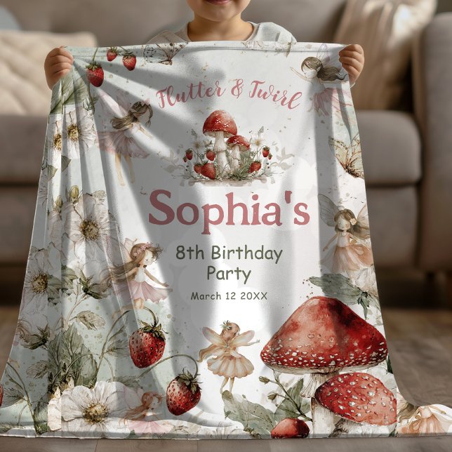 Cobertor De Velo whimsical flutter and twirl fairies birthday  (Criador carregado)