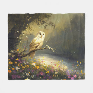 Cobertor De Velo Whimsical Snowy White Owl - Arte selvagem