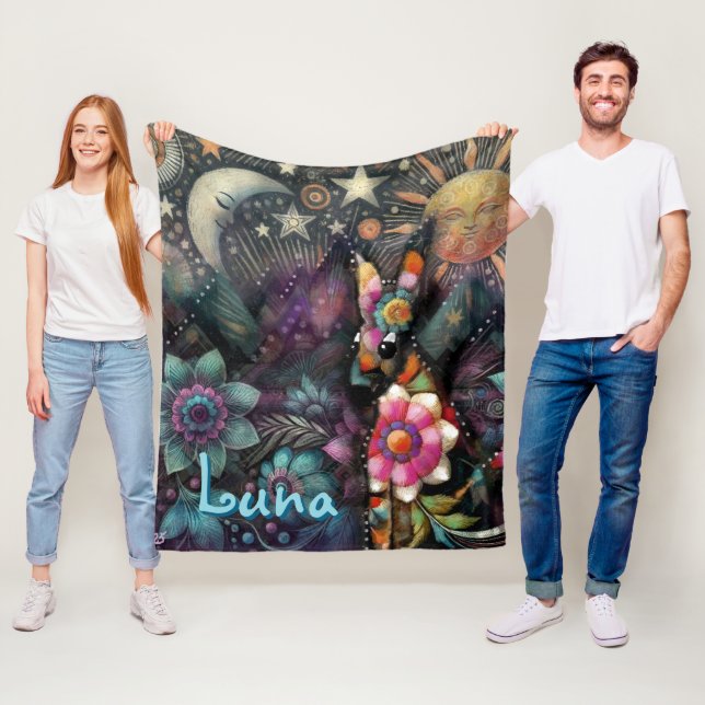 Cobertor De Velo Whimsical Southwest Coyote Animal Personalizado (In Situ)