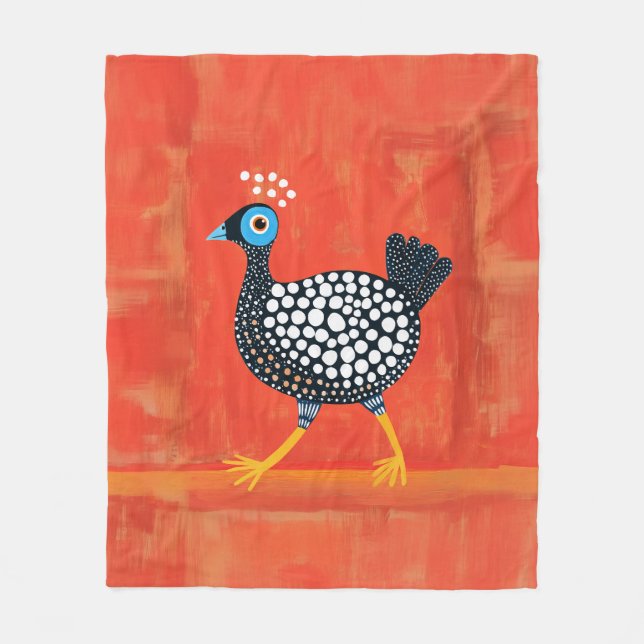 Cobertor De Velo Whimsical Spotted Guiné Fowl (Frente)