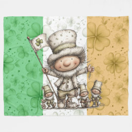 Cobertor De Velo Whimsical St. Patrick’s Day Characters