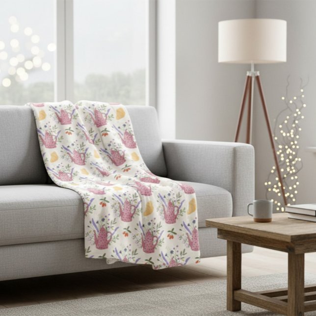 Cobertor De Velo Whimsical Tea Time Doodle Throw Blanket (Criador carregado)