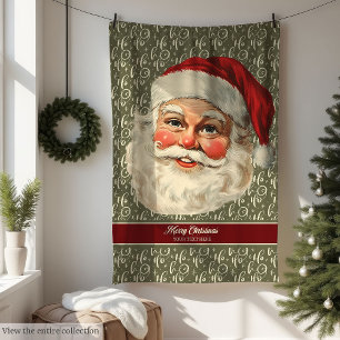 Cobertor De Velo Whimsical Vintage Papai Noel joga feriados