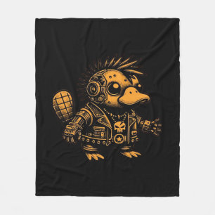 Cobertor De Velo Whimsigoth Cyborg Platypus Vintage Art Design