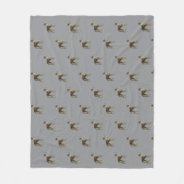 Cobertor De Velo Whippet fleece blanket with grey background