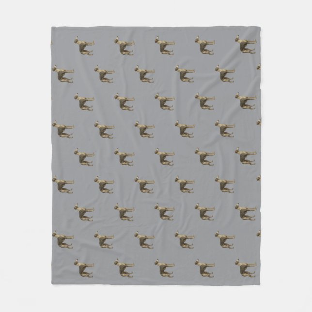 Cobertor De Velo Whippet fleece blanket with grey background (Frente)