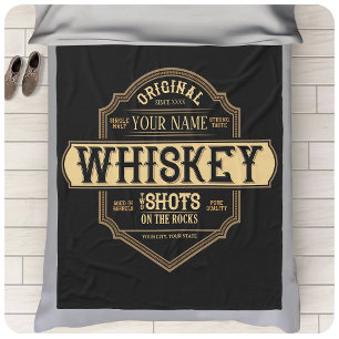Cobertor De Velo Whiskey personalizado no Bar do rótulo do líquid