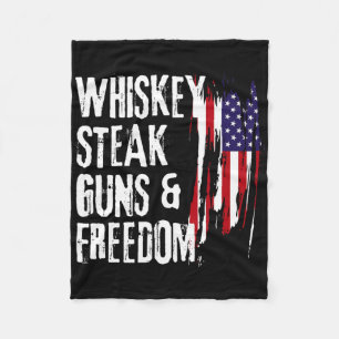 Cobertor De Velo Whiskey Steak Guns E Liberdade Legal Whiskey Freed