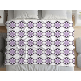 Cobertor De Velo White and purple geometric mandala pattern Towel
