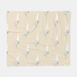 Cobertor De Velo White Cream Tropical Floral Verão Botânico