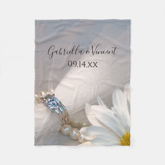 Cobertor De Velo White Daisy Elegance Wedding (Frente)