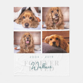 Cobertor De Velo White de Colagem Fotográfica do Memorial Pet Dog A