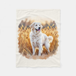 Cobertor De Velo White Golden Retriever Dog