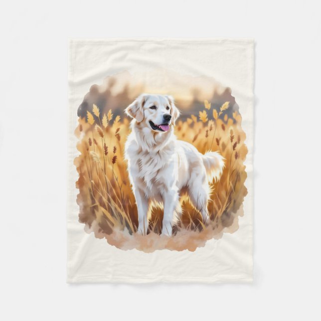Cobertor De Velo White Golden Retriever Dog (Frente)