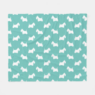 Cobertor De Velo White Scottish Terriers   Scottie Dog Silhouettes